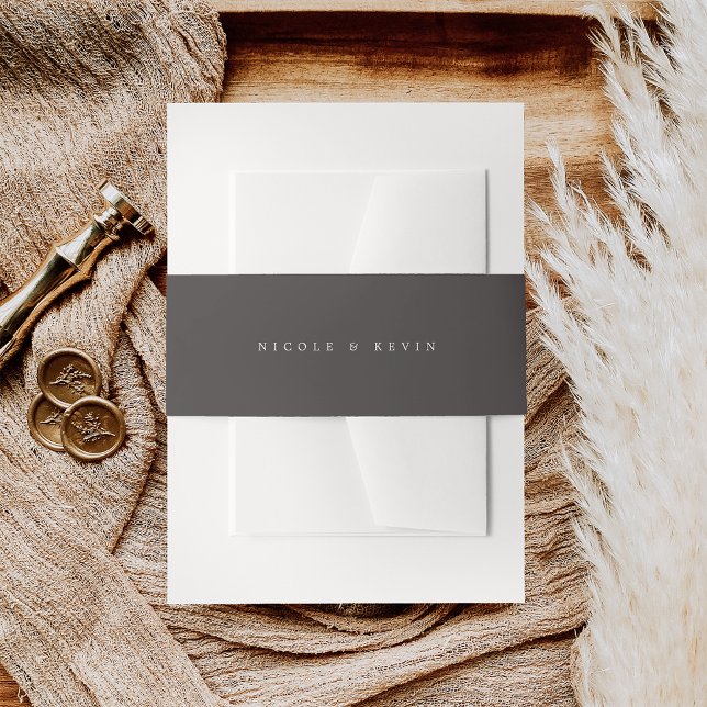 Dark Charcoal Brown Personalisiert Wedding Einladungsbanderole (Von Creator hochgeladen)