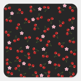 Dark Cherries Quadratischer Aufkleber
