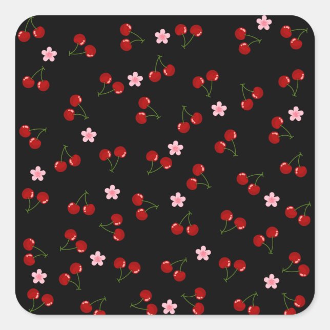 Dark Cherries Quadratischer Aufkleber (Vorderseite)