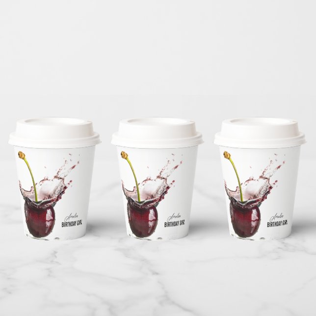 Dark Cherry Personalisiert Pappbecher (Multi)