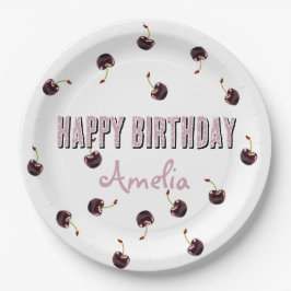 Dark Cherry Personalisiert Party Pappteller