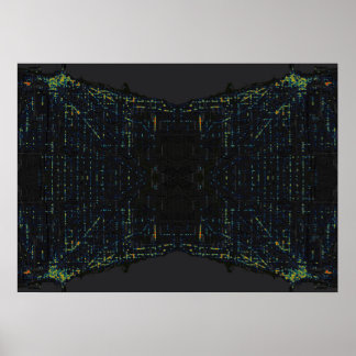Dark Chicago Reflection Heatmap Poster