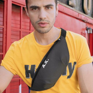 Dark Chocolate Brown Modern Monogram Fanny Pack Bauchtasche