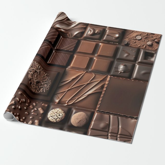"Dark Chocolate Cocoa Bliss" Geschenk Geschenkpapier (Ungerollt)