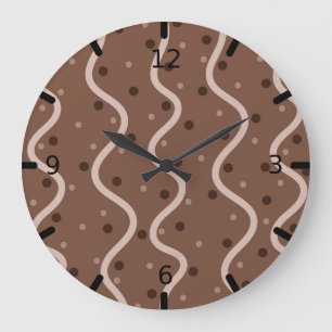 Dark Chocolate Drizzle and Sprinkles Pattern Große Wanduhr