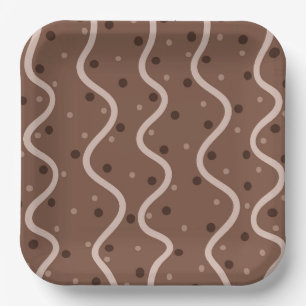 Dark Chocolate Drizzle and Sprinkles Pattern Pappteller