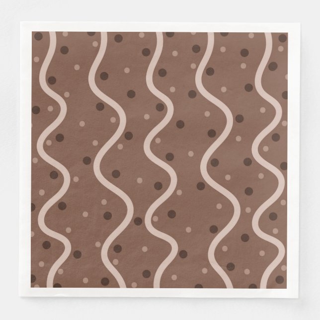 Dark Chocolate Drizzle and Sprinkles Pattern Serviette (Vorderseite)