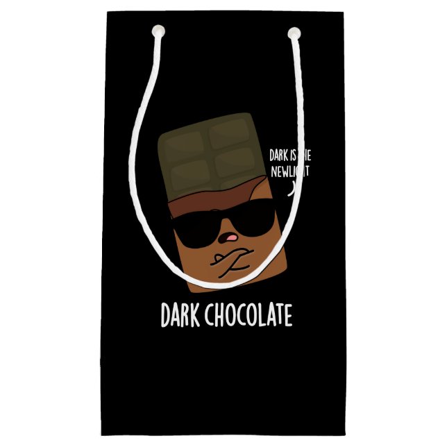 Dark Chocolate Funny Candy Pun Dark BG Kleine Geschenktüte (Vorderseite)