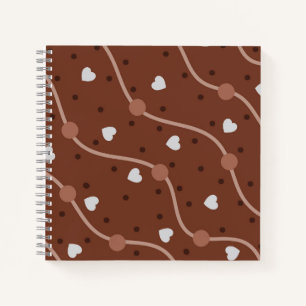 Dark Chocolate Heart Speckled Pattern Notizbuch
