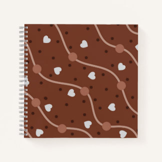 Dark Chocolate Heart Speckled Pattern Notizbuch
