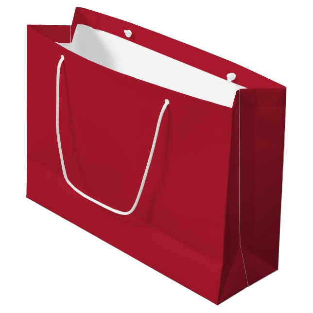 Dark Christmas Red Elegant Large Gift Bag Große Geschenktüte (Vorderseite Schrägansicht)