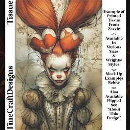 Dark Circus Queen Hearts Harlequin DZ2L Decoupage Seidenpapier