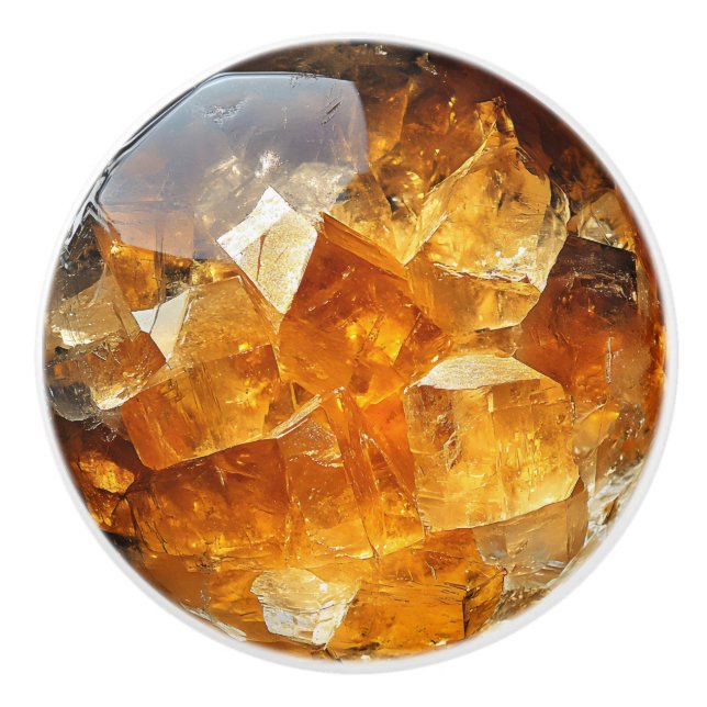 Dark Citrine Crustal Muster Keramikknauf (Vorderseite)