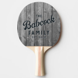 Dark Clean Gray Wood Boards Retro Family Name Tischtennis Schläger