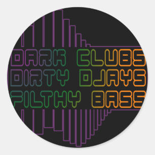 Dark Clubs Dirty Djays Filthy Bass CLUB DJ Runder Aufkleber
