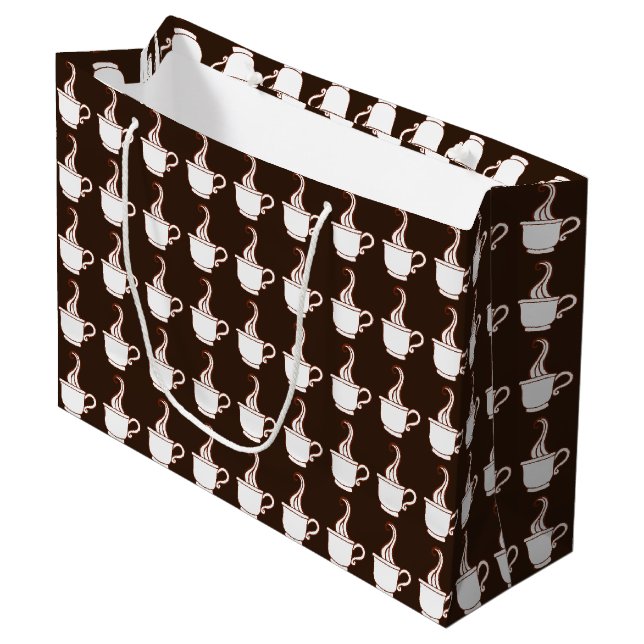 Dark Coffee Geschenktasche Große Geschenktüte (Vorderseite Schrägansicht)