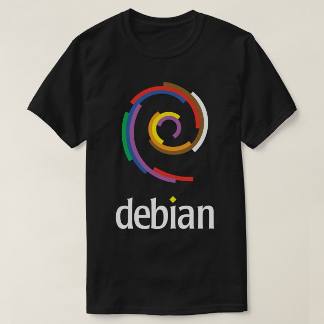 Dark Color Debian Linux T-Shirt (Design vorne)
