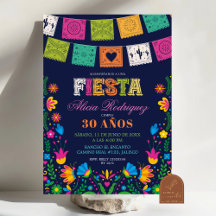 Dark Colorful Talavera Mexican Fiesta Birthday