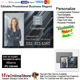 Dark Company Photo Logo Promotional Business Magnet