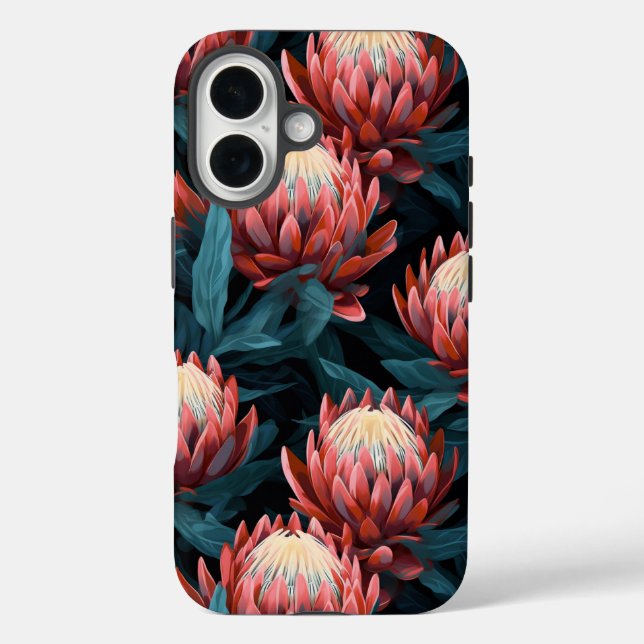 Dark CorBold Protea Blumenstrauß Case-Mate iPhone Hülle (Rückseite)