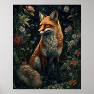 Dark Cotattcore Red Fox Art Print Poster