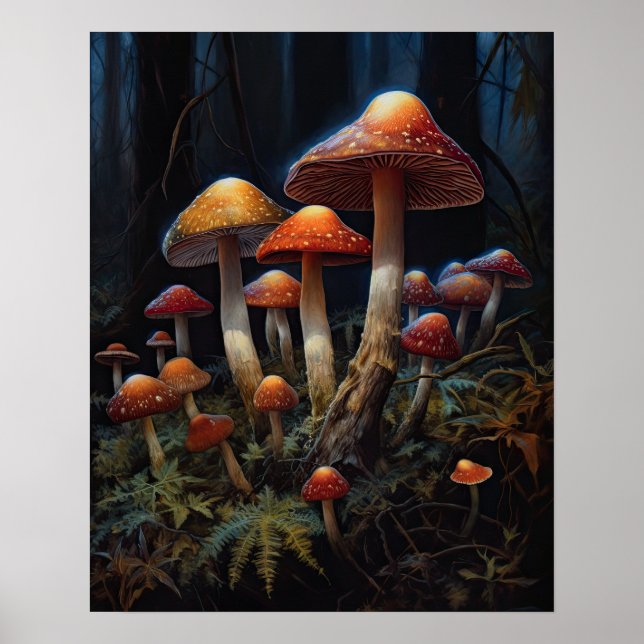 Dark Cotattecore Mushroom Art Print Poster (Vorne)