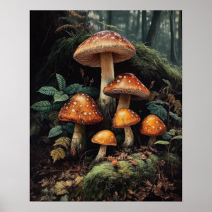 Dark Cotattecore Mushroom Art Print Poster