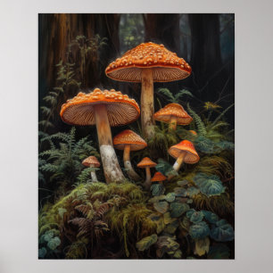 Dark Cotattecore Mushroom Art Print Poster
