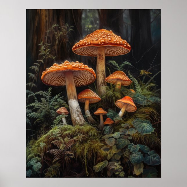 Dark Cotattecore Mushroom Art Print Poster (Vorne)
