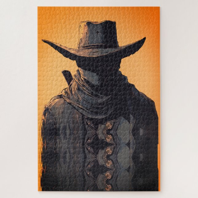 Dark Cowboy Outlaw Wall Art Print Puzzle (Vertikal)