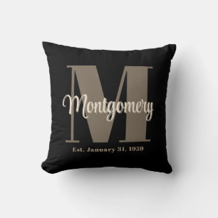 Dark Custom Family Name Anniversary-Geschenk Kissen