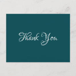 Dark Cyan Chic Event Wedding Budget Vielen Dank Postkarte