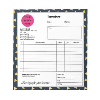 Dark Cyan Confetti Company Business Shop Rechnung Notizblock
