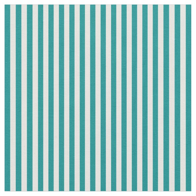Dark Cyan & Mint Cream Muster der Streifen Stoff (Nahaufnahme)