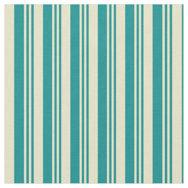 Dark Cyan & Pale Goldenrod Muster Stoff (Nahaufnahme)