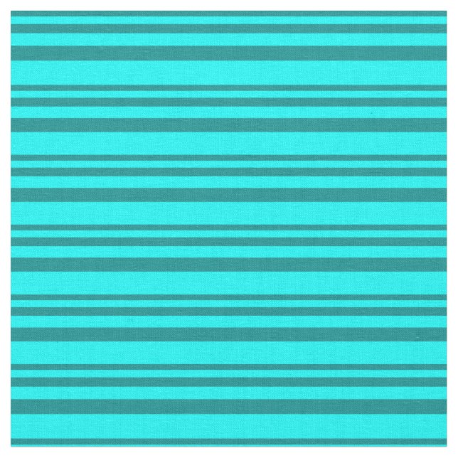 Dark Cyan und Aqua Stripes Muster Stoff (Nahaufnahme)