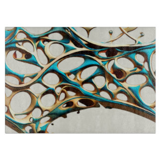 Dark Cyan und Gold Arabesque Cutting Board Schneidebrett