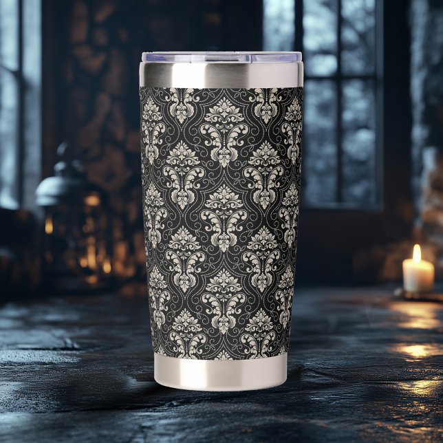 Dark Damask Design Thermobecher (Von Creator hochgeladen)