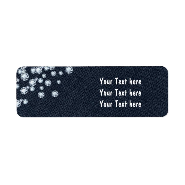 Dark Denim & Diamonds Glam Party Address Labels (Vorne)