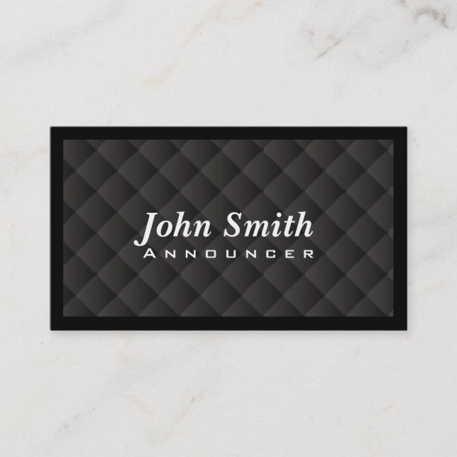 Dark Diamond Quilt Announcer Business Card Visitenkarte (Vorderseite)