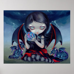 Dark Dragonling ART DRUCKEN Gothic Dragon Fee Poster