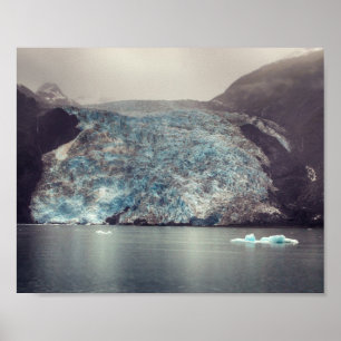 Dark & Dramatischer Alaska-Gletscher Poster