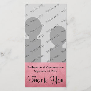 Dark Dusky Pink Mottling Wedding Vielen Dank Dankeskarte