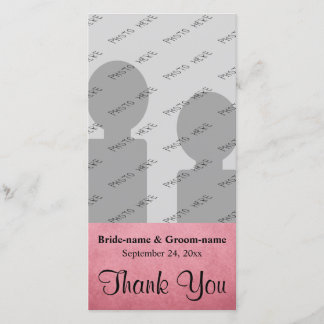 Dark Dusky Pink Mottling Wedding Vielen Dank Dankeskarte