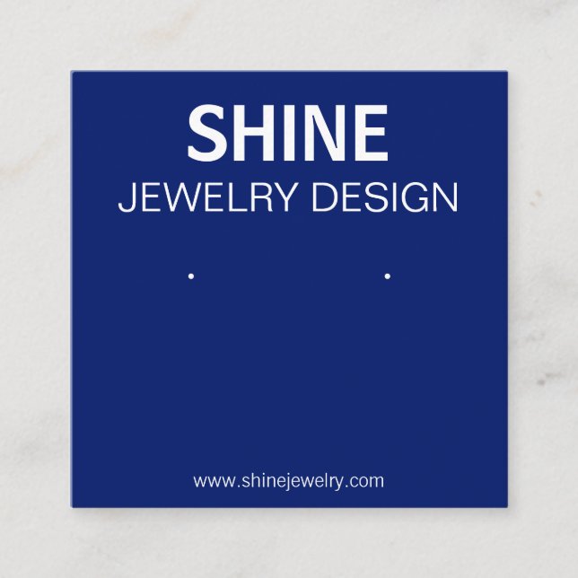 Dark Earring Set Display Holder Midnight Blue Quadratische Visitenkarte (Vorderseite)
