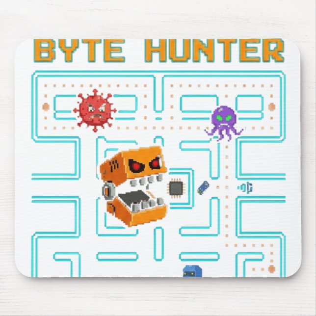 Dark Edgy Arcade Game Pixel Skull Parody Mousepad (Vorne)