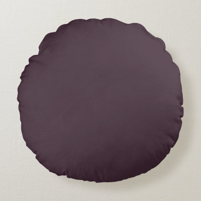 Dark Eggplant Chic Calming Brinjal Pillow Rundes Kissen (Vorderseite)