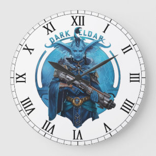 Dark Eldar Fantasy Gaming Wanduhr – Blauer Krieger