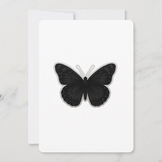Dark Elegance Butterfly Einladung (Vorderseite)