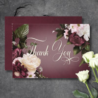 Dark Elegant Burgundy & Cream Blur Floral Wedding